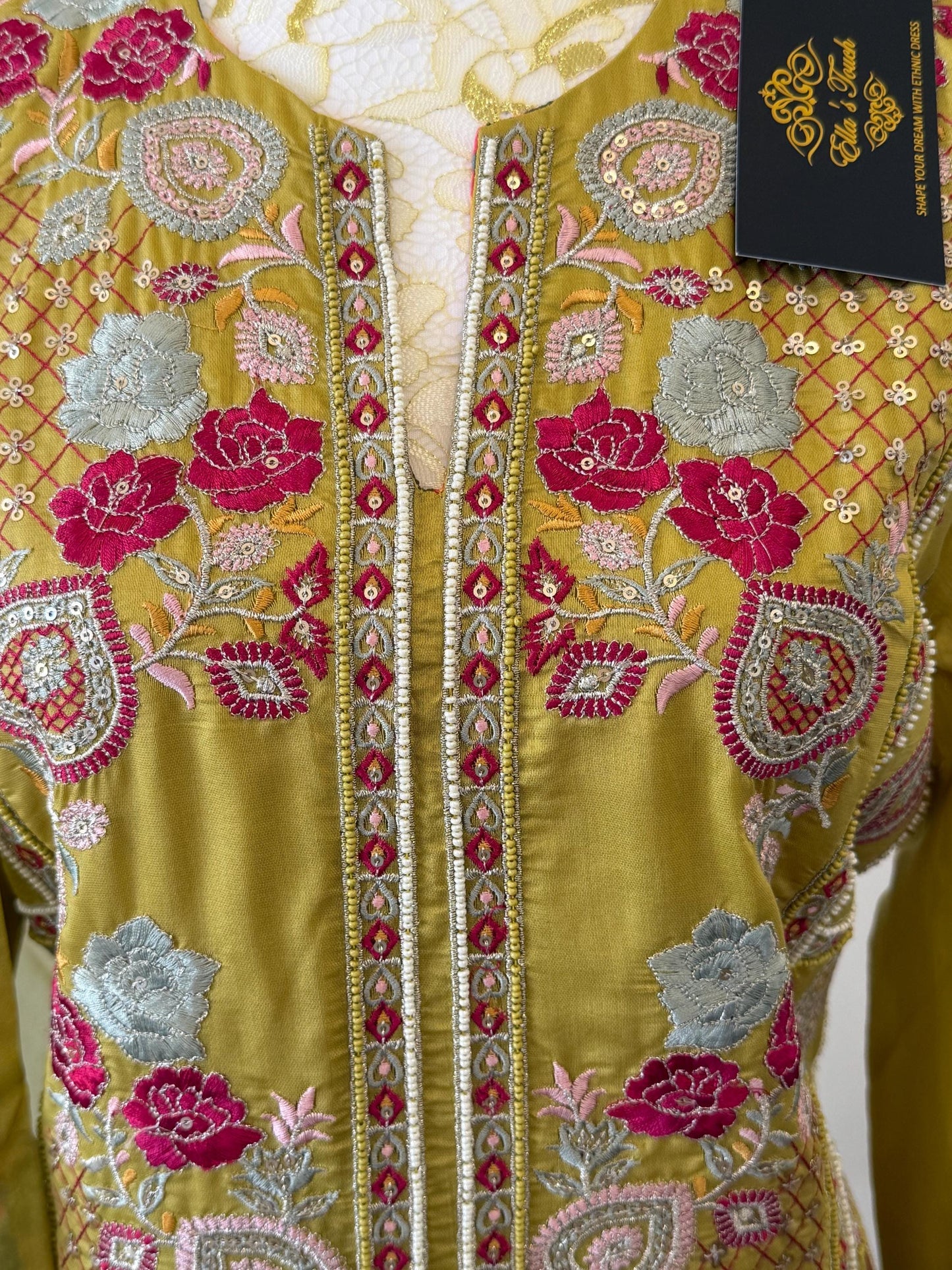 Olive Green Embroidered Salwar Suit Set