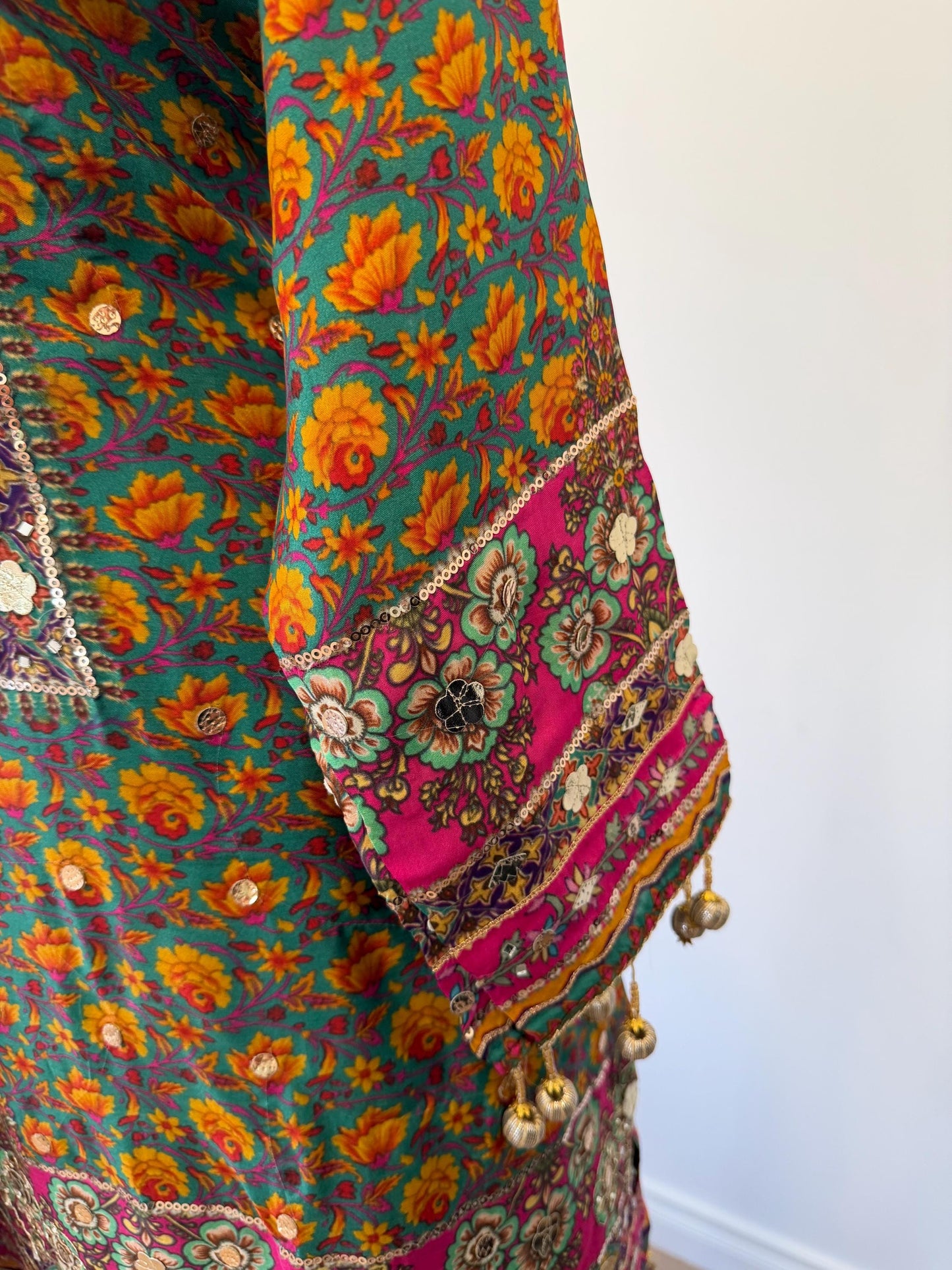 Printed Crepe Sharara Suit with Dupatta | Indian Party Wear | Size 42