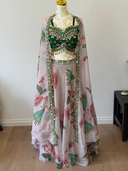 Organza Floral Lehenga