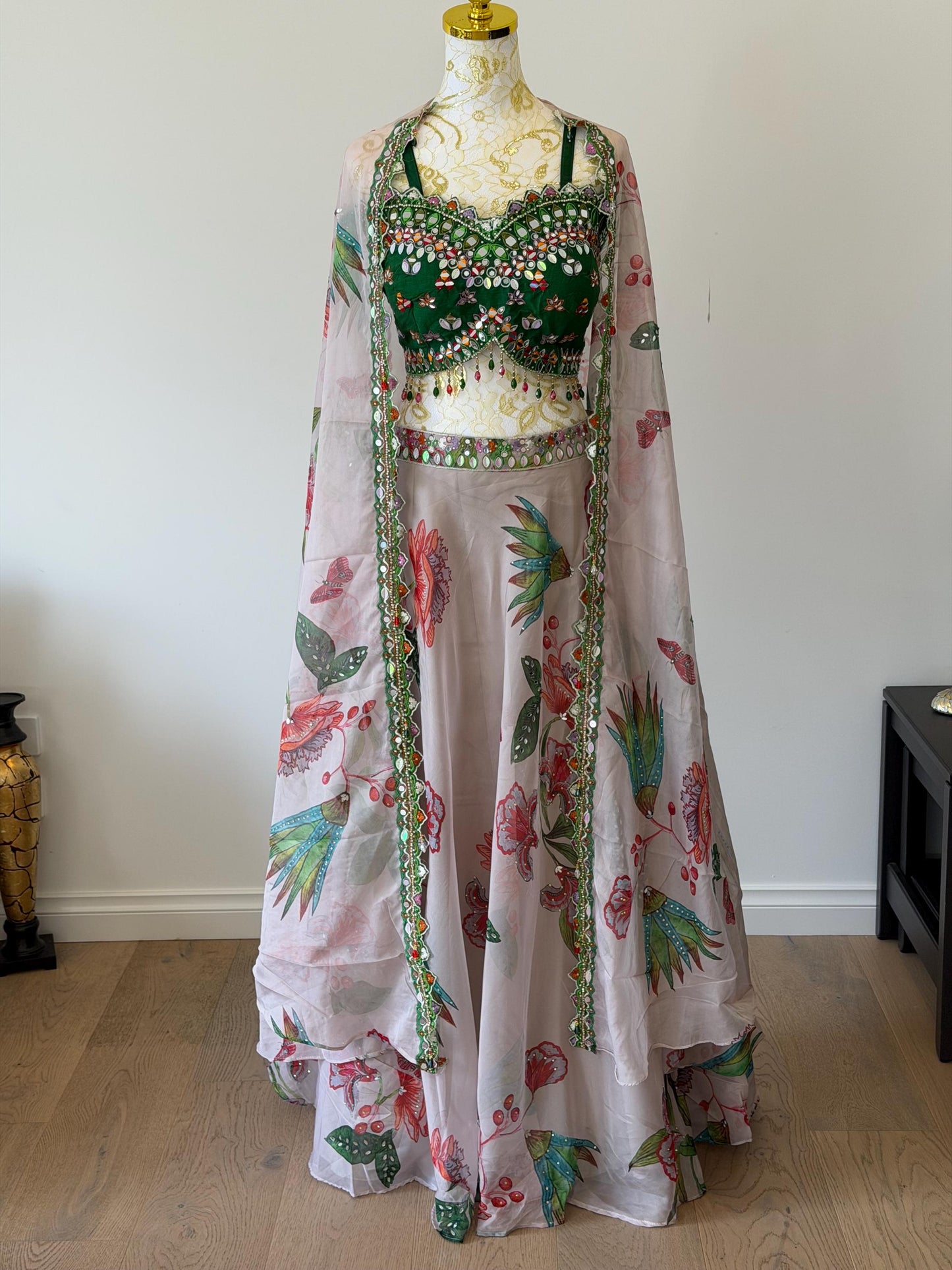 Organza Floral Lehenga