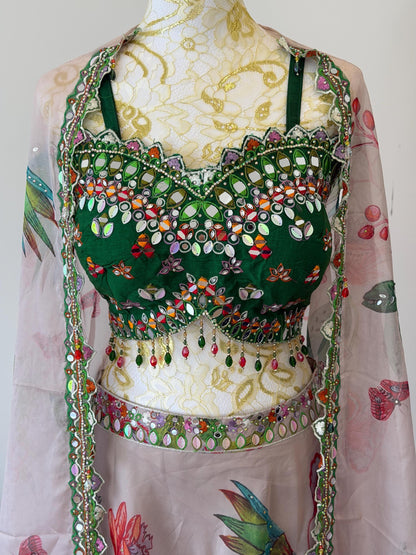 Organza Floral Lehenga