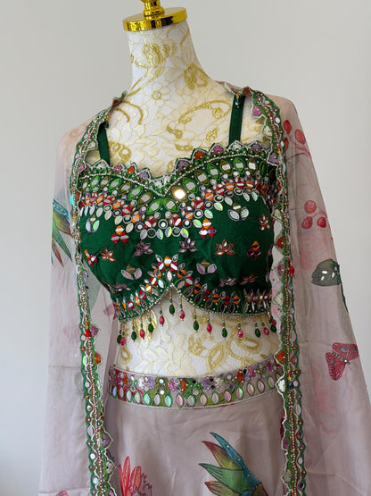 Organza Floral Lehenga