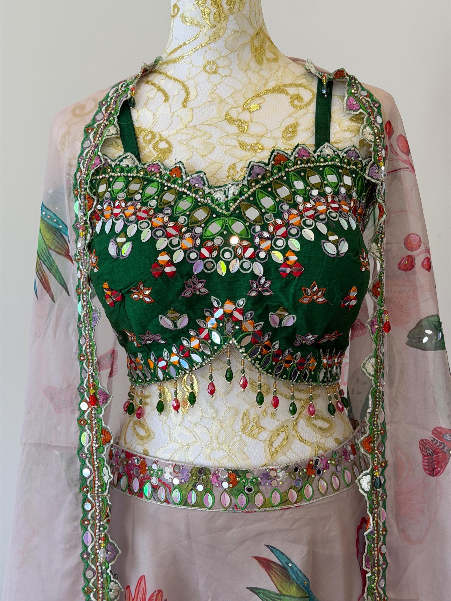 Organza Floral Lehenga