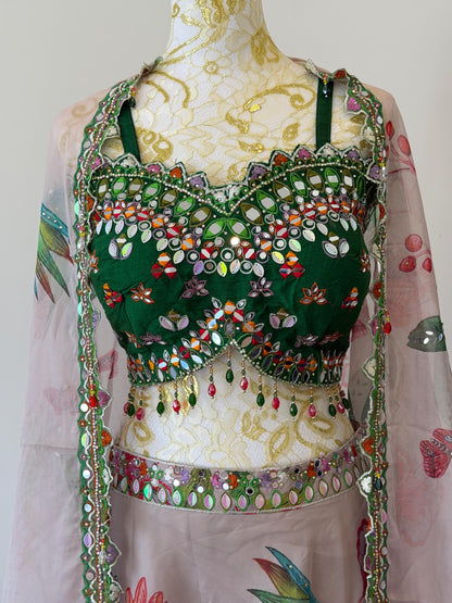 Organza Floral Lehenga