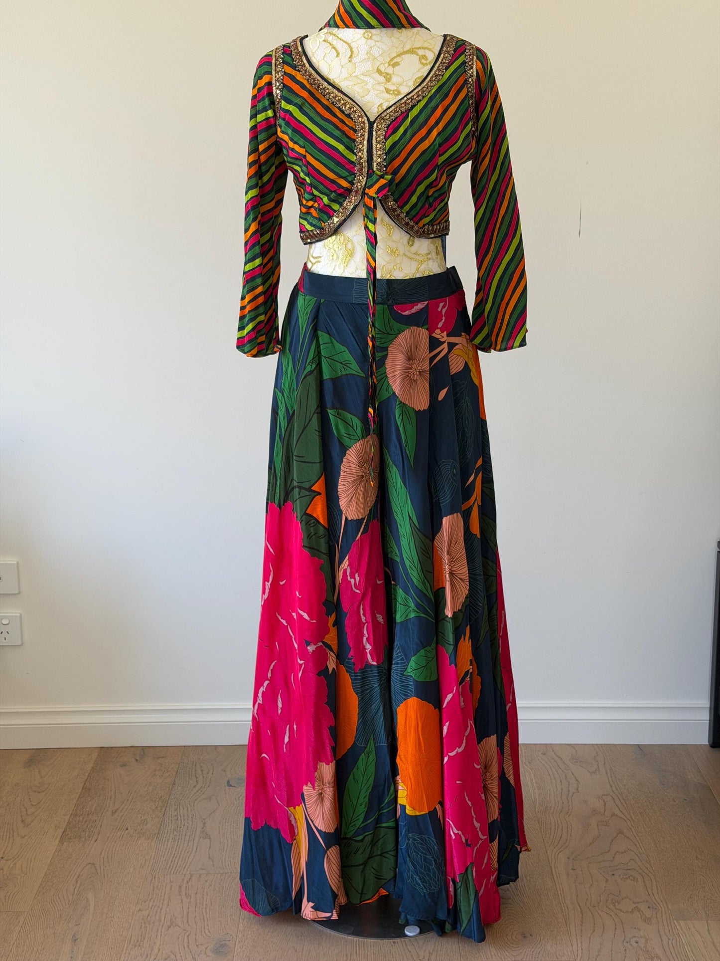 Indo Western Floral Crepe printed Set