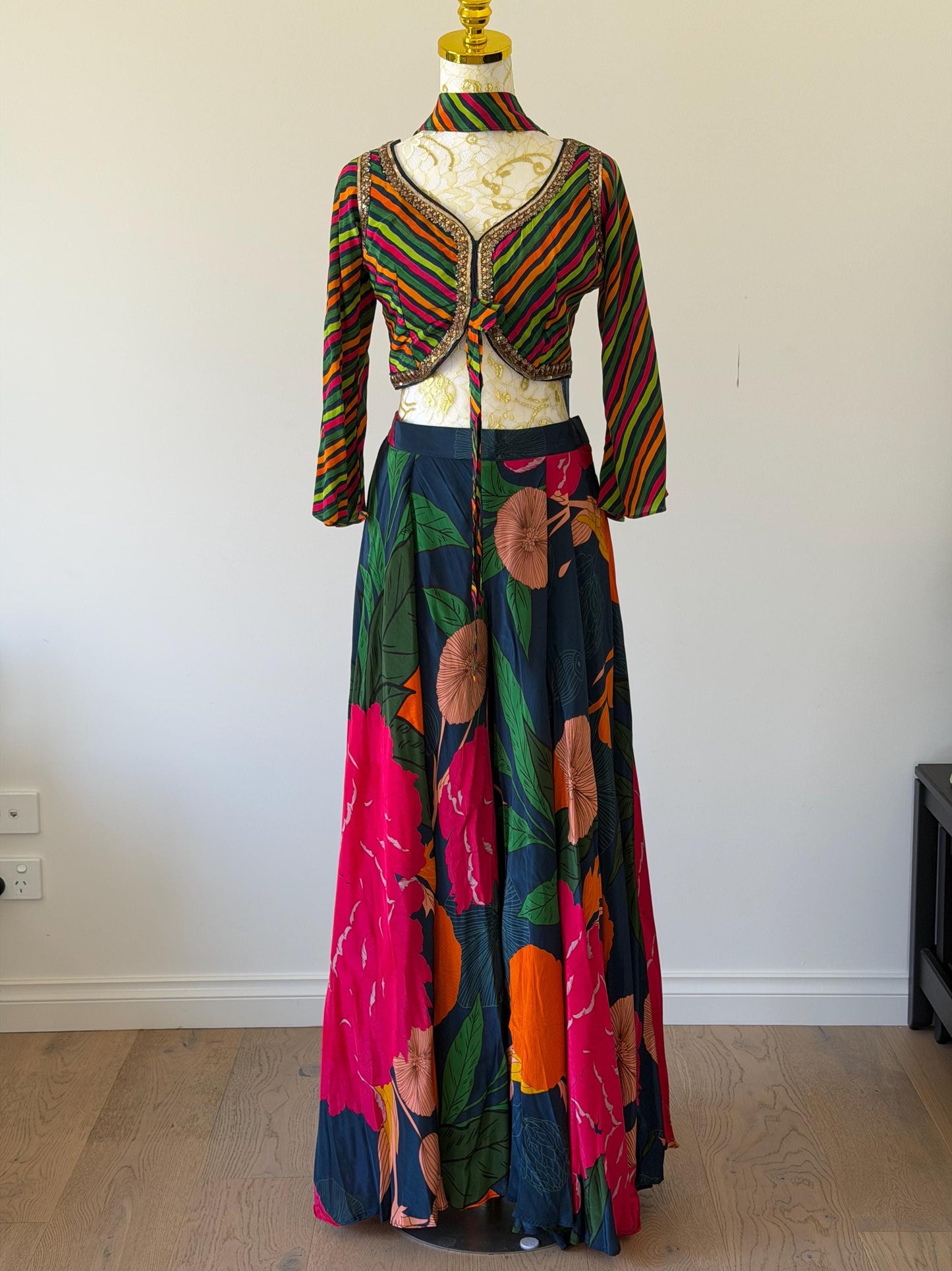 Indo Western Floral Crepe printed Set