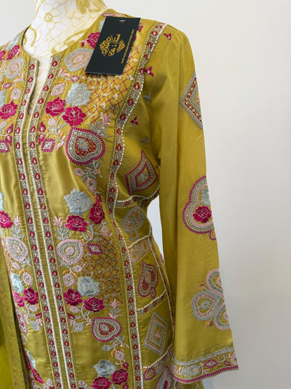 Olive Green Embroidered Salwar Suit Set