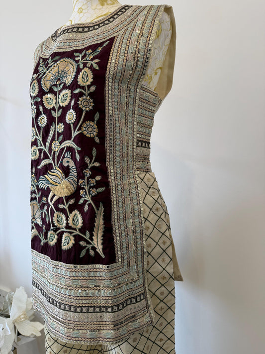 Ivory & Wine Indo-Western Fusion Outfit