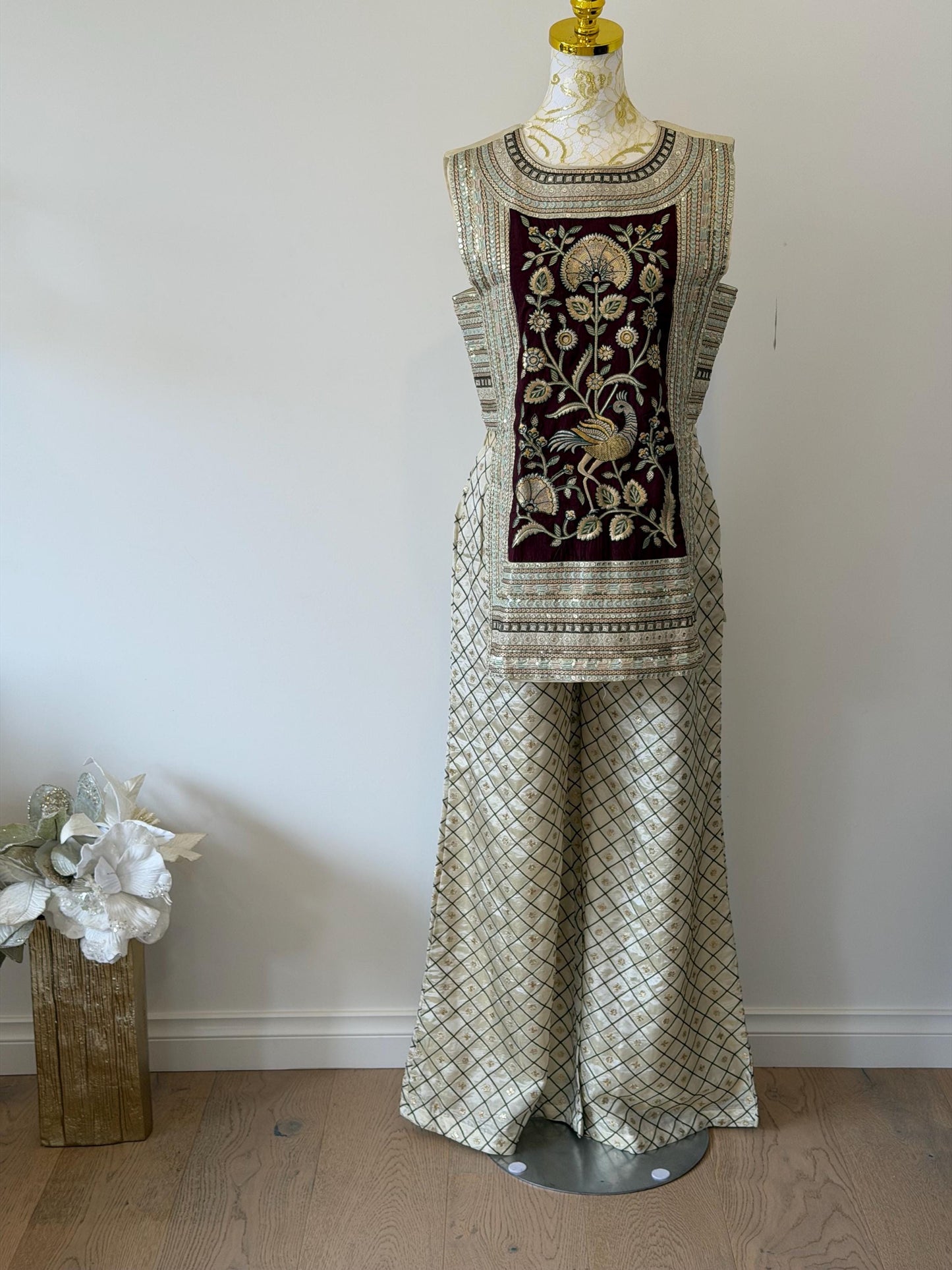 Ivory & Wine Indo-Western Fusion Outfit
