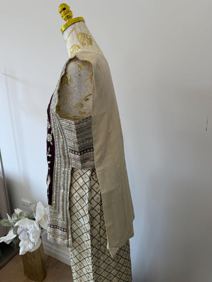 Ivory & Wine Indo-Western Fusion Outfit