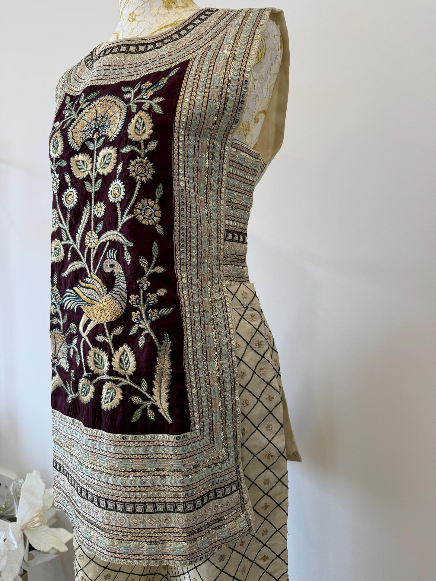 Ivory & Wine Indo-Western Fusion Outfit