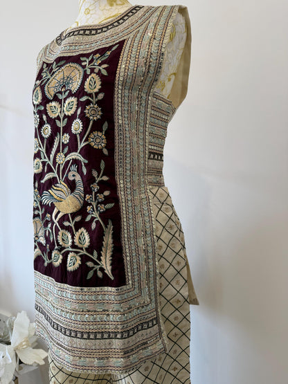 Ivory & Wine Indo-Western Fusion Outfit
