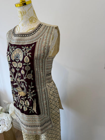 Ivory & Wine Indo-Western Fusion Outfit