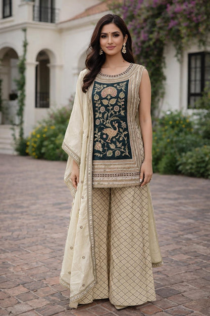 Ivory & Wine Indo-Western Fusion Outfit