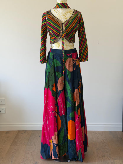 Indo Western Floral Crepe printed Set