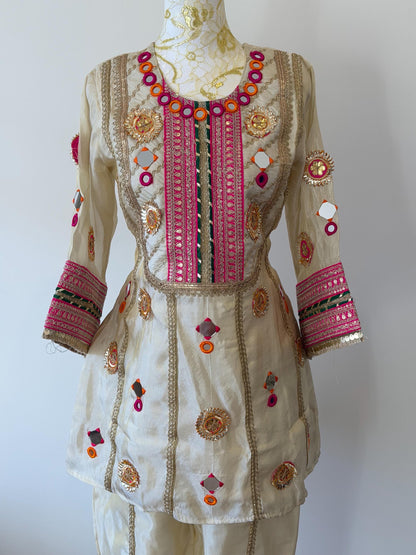 Ivory Tissue Silk Kurta Set