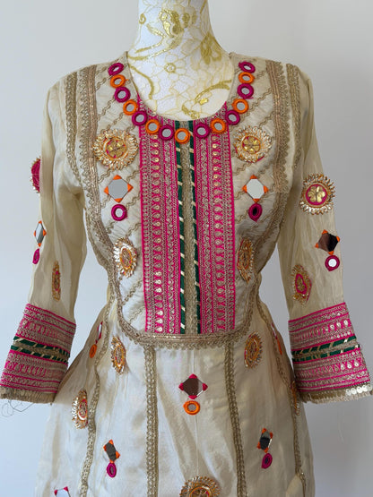 Ivory Tissue Silk Kurta Set