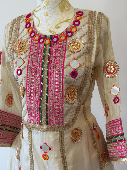 Ivory Tissue Silk Kurta Set