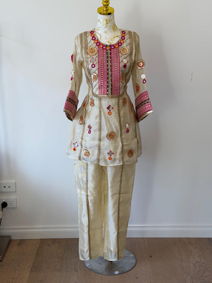 Ivory Tissue Silk Kurta Set