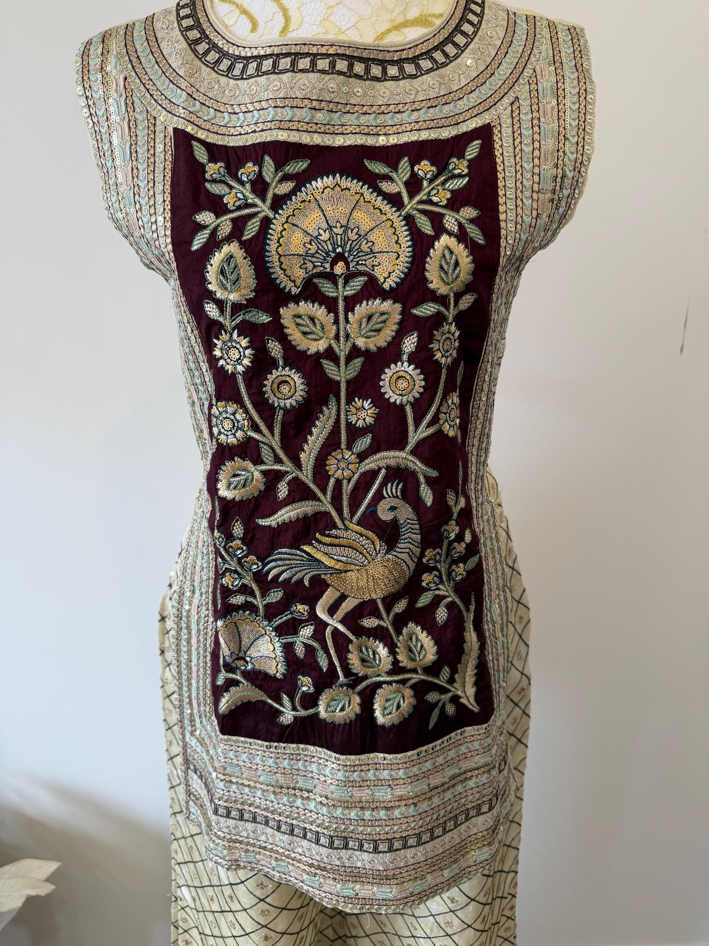 Ivory & Wine Indo-Western Fusion Outfit
