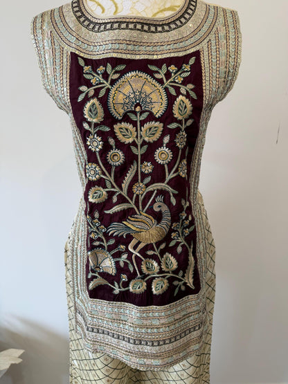 Ivory & Wine Indo-Western Fusion Outfit