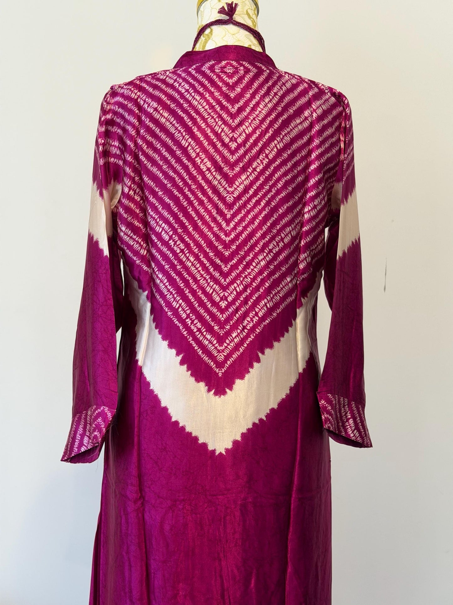 Wine Gajji Silk Kurti cord set