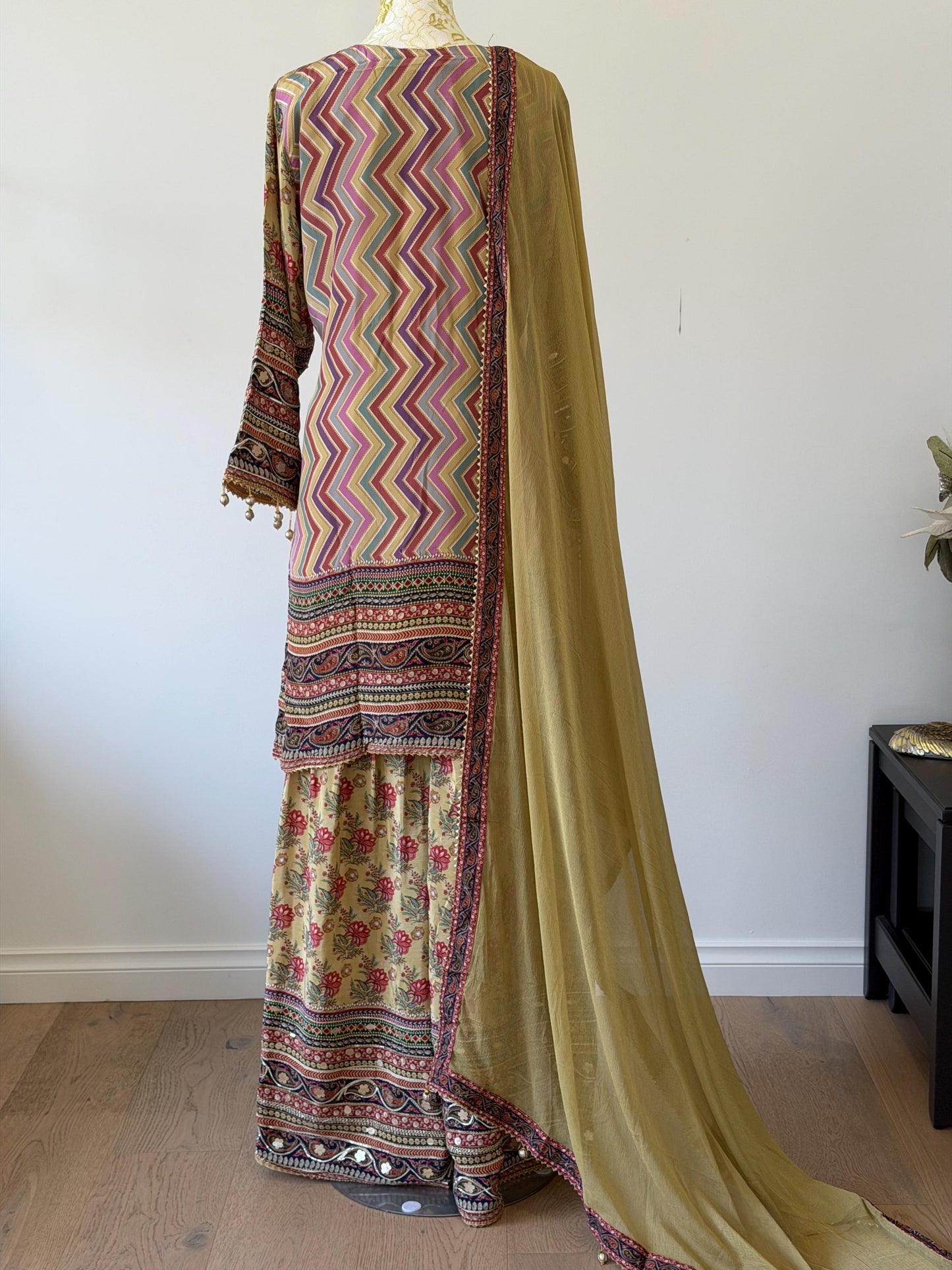 Crepe Digital Print Sharara Suit Set