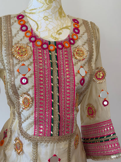 Ivory Tissue Silk Kurta Set