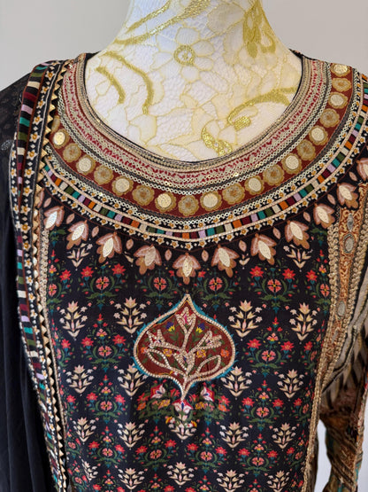 Crepe Digital Print Sharara Suit Set