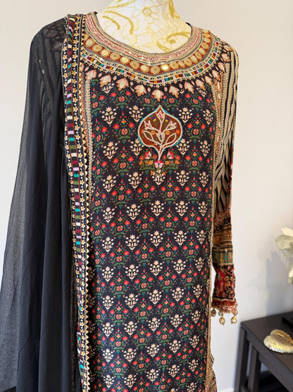 Crepe Digital Print Sharara Suit Set