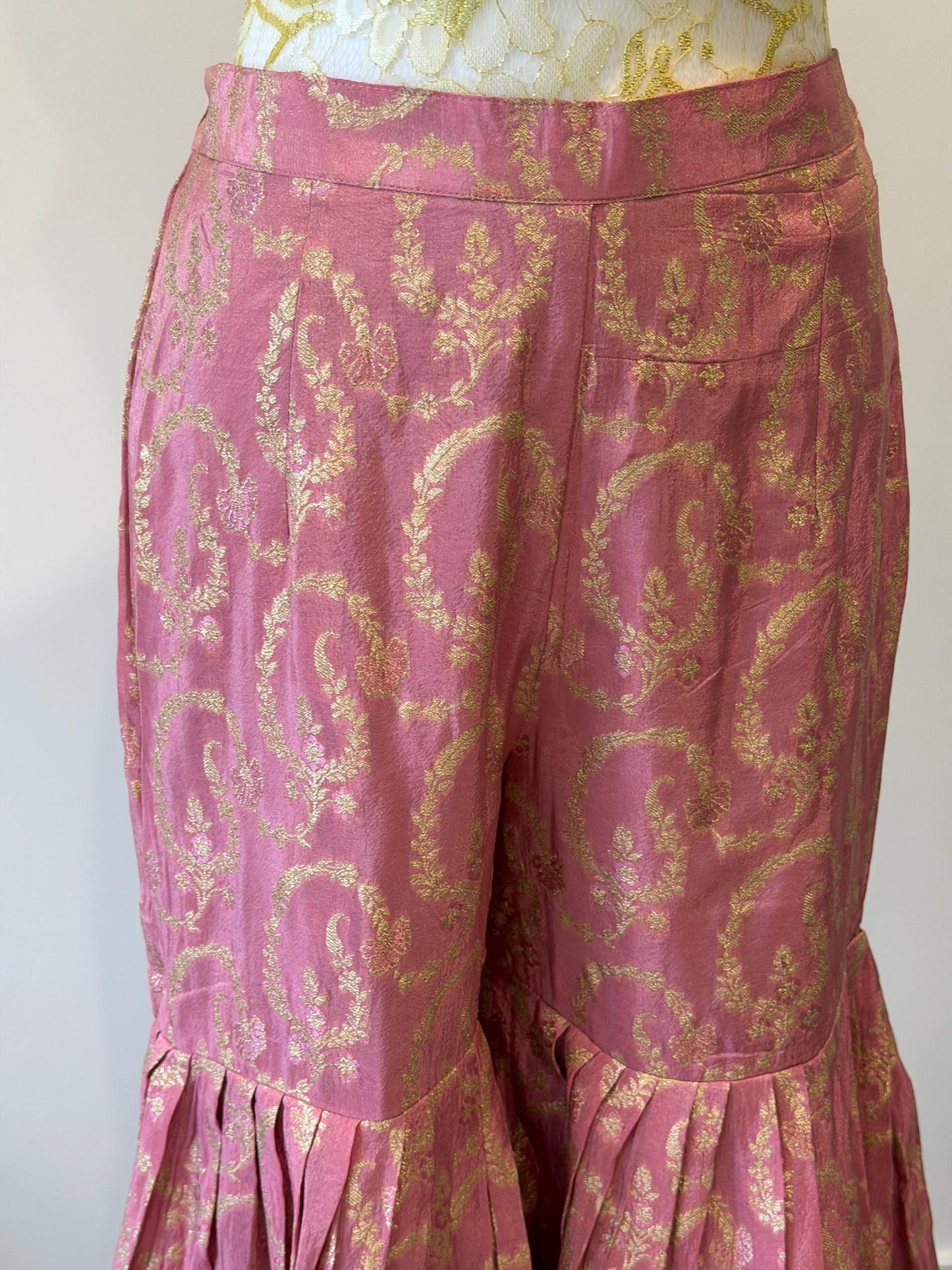 Dusty Pink Brocade indo western outfit