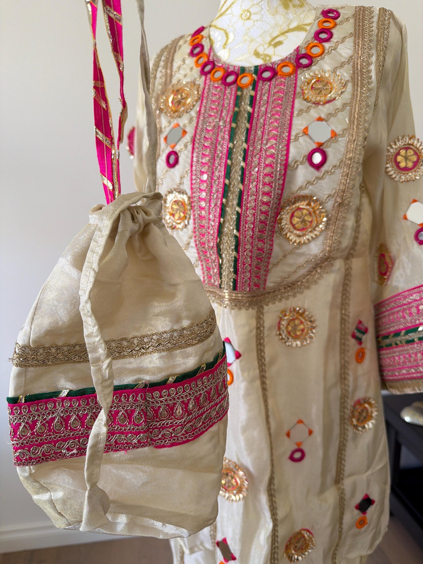 Ivory Tissue Silk Kurta Set