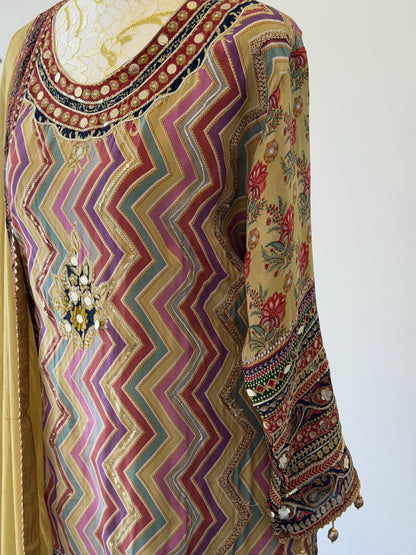 Crepe Digital Print Sharara Suit Set