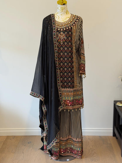 Crepe Digital Print Sharara Suit Set