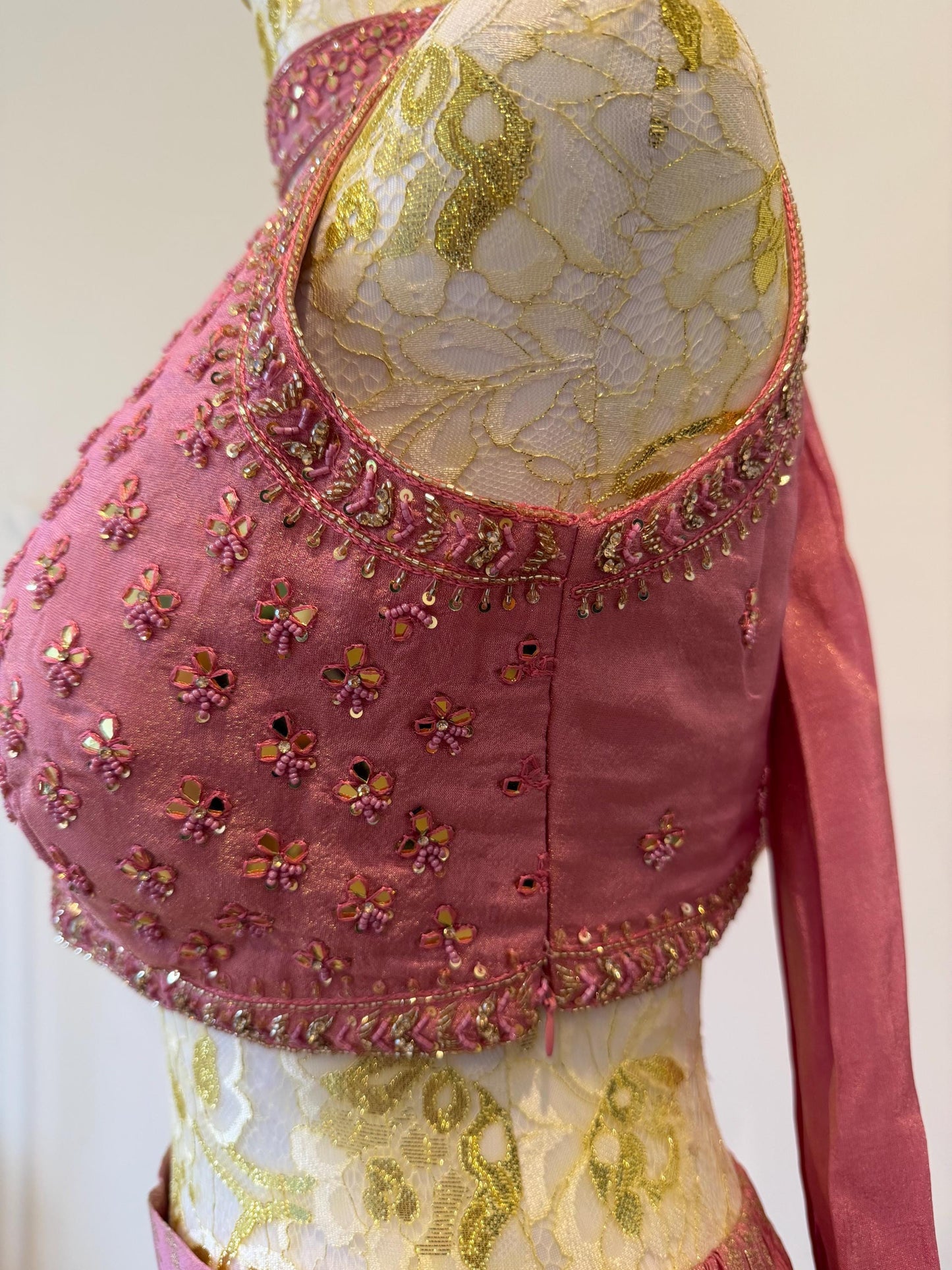 Dusty Pink Brocade indo western outfit