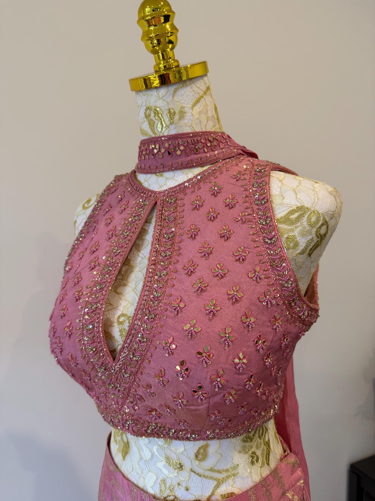 Dusty Pink Brocade indo western outfit
