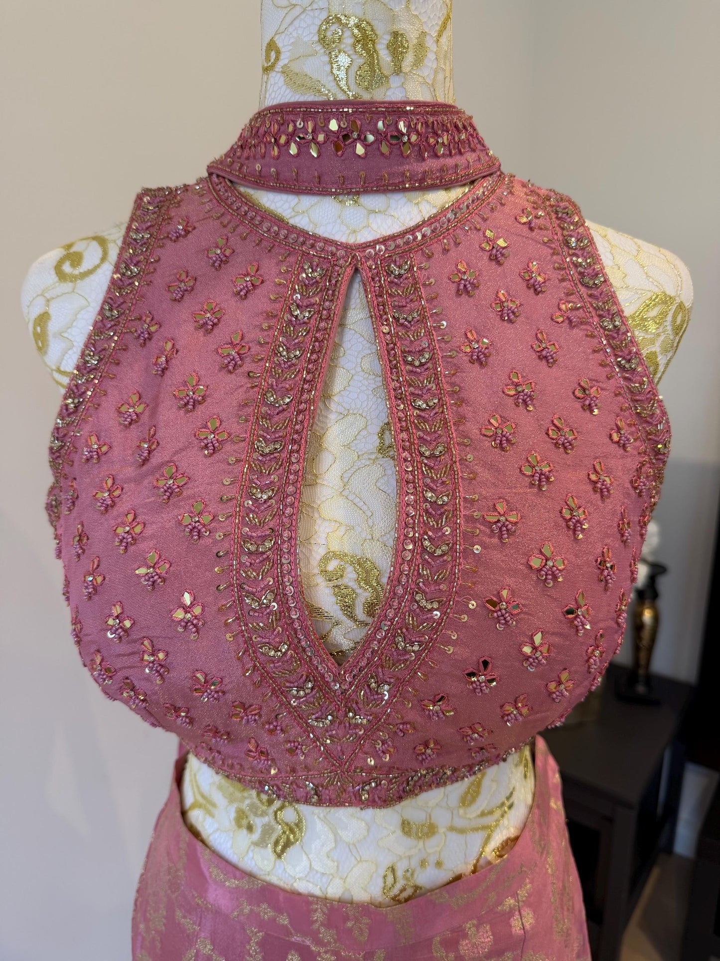 Dusty Pink Brocade indo western outfit