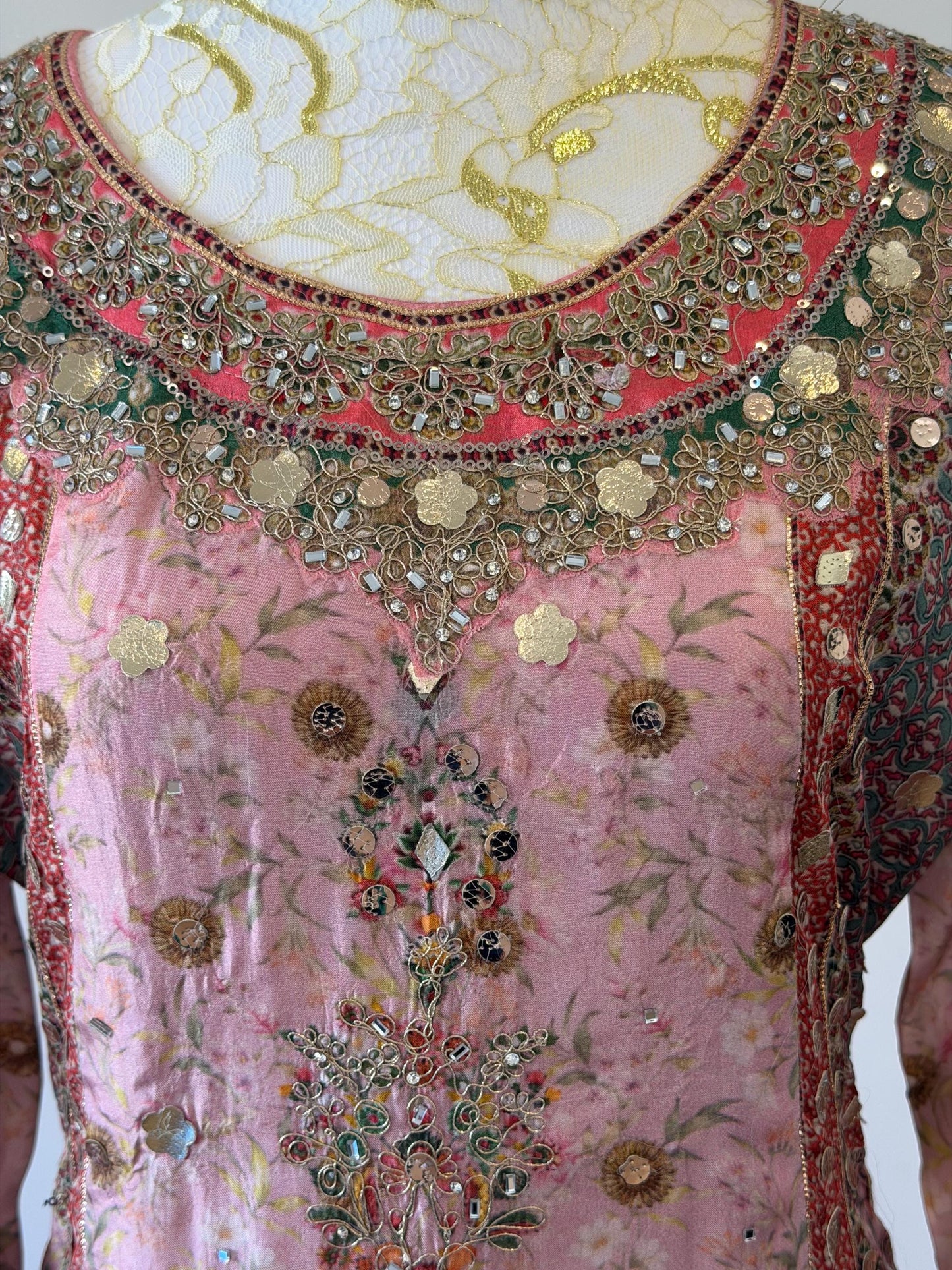 Dusty Pink Lavender Designer Plazo Suit Chiffon Dupatta