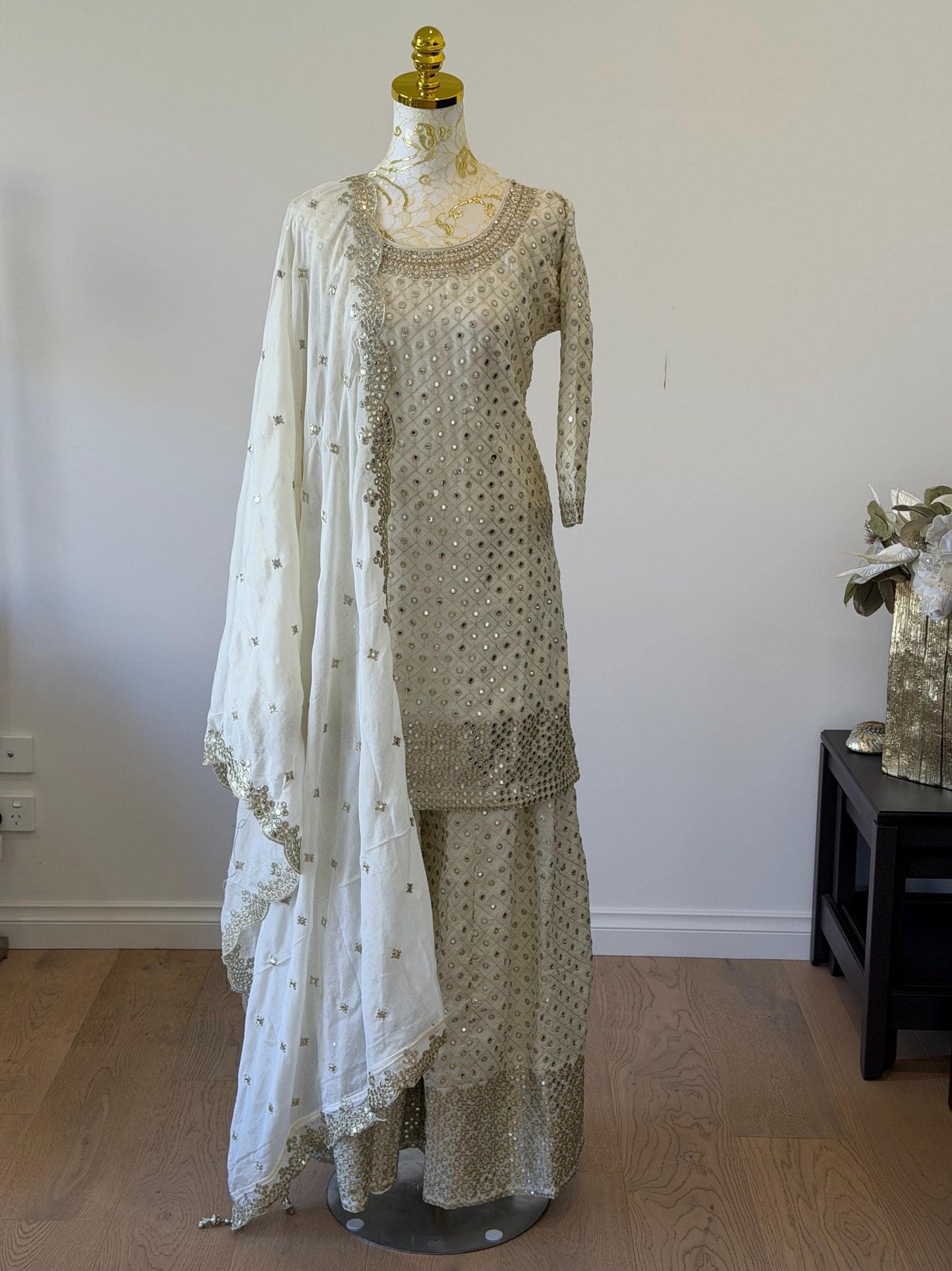Off White Ivory Sharara Suit Set
