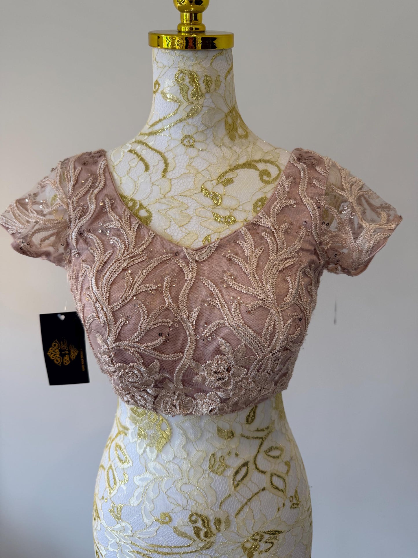 Nude Pink Embroidered Blouse