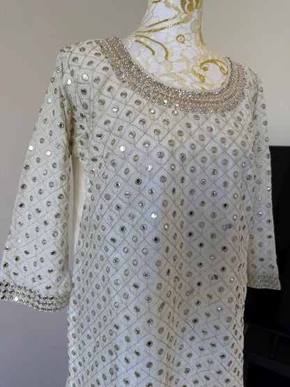 Off White Ivory Sharara Suit Set