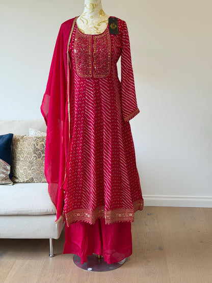 Fuchsia Pink Anarkali Suit Set with Dupatta