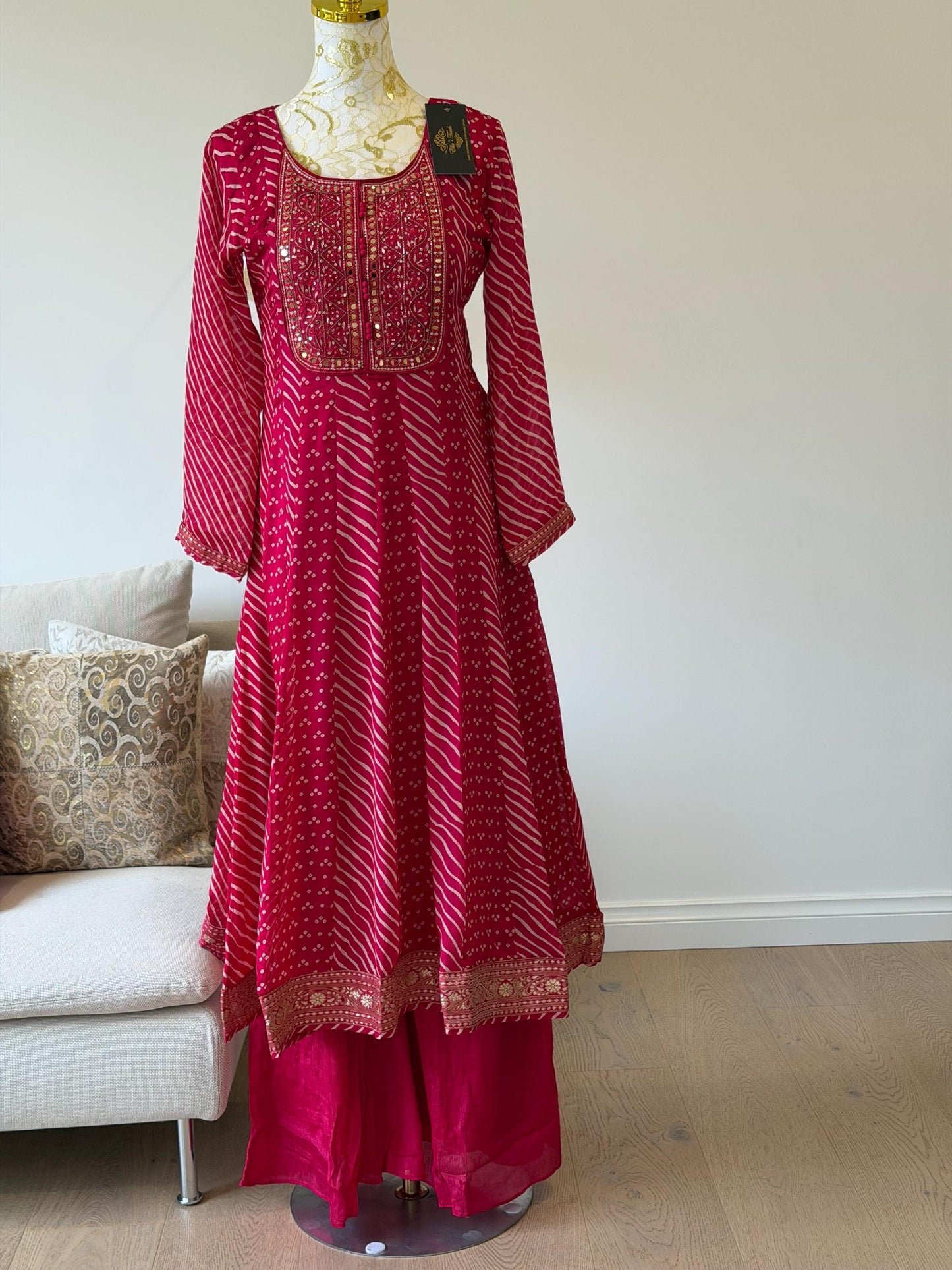 Fuchsia Pink Anarkali Suit Set with Dupatta