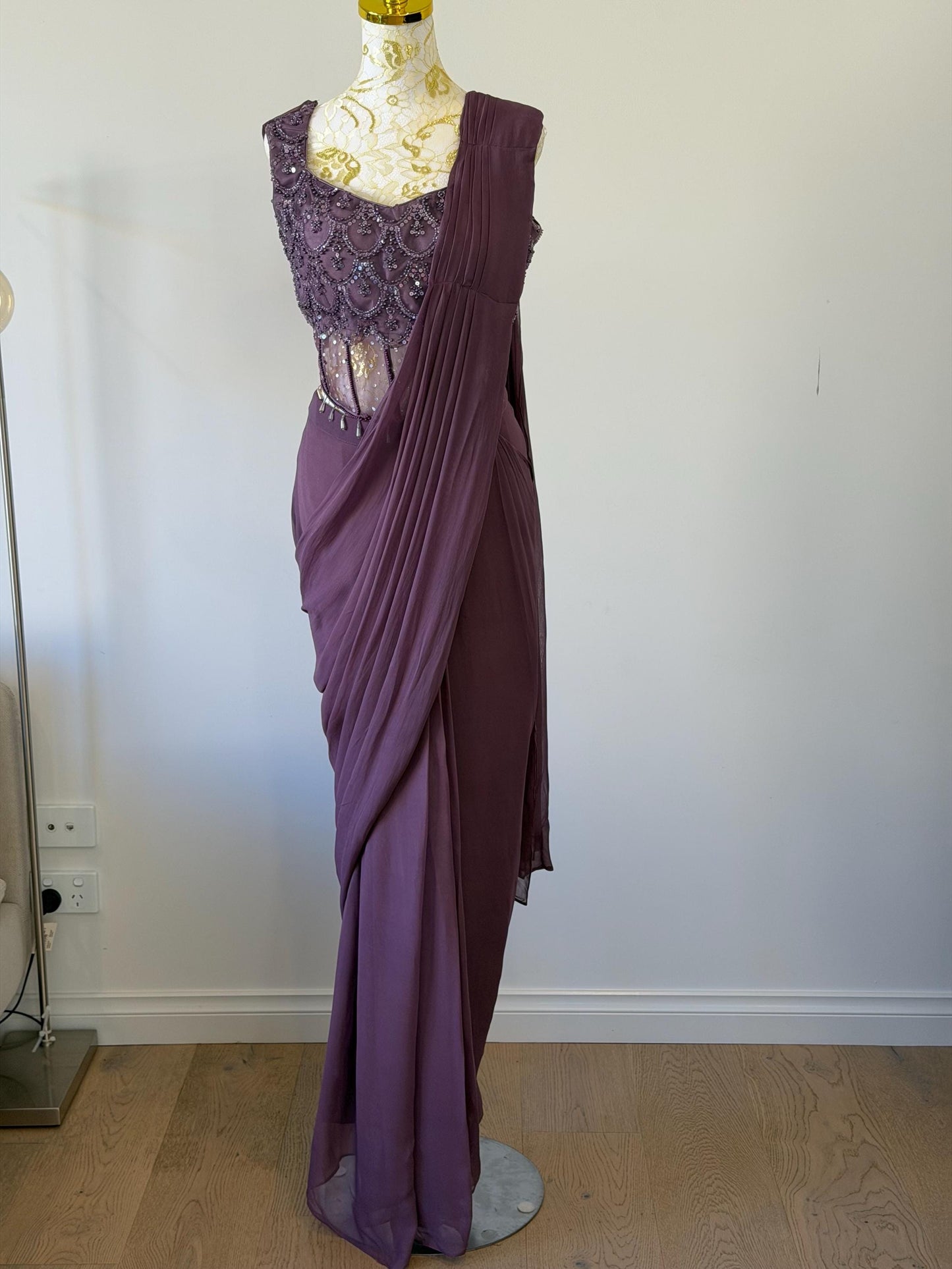 Ready-to-Wear Georgette Saree with Corset Blouse
