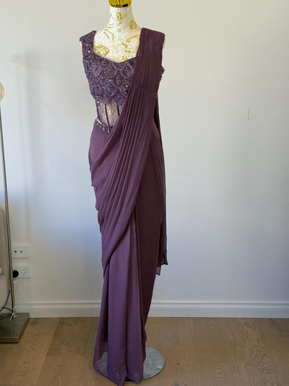 Ready-to-Wear Georgette Saree with Corset Blouse