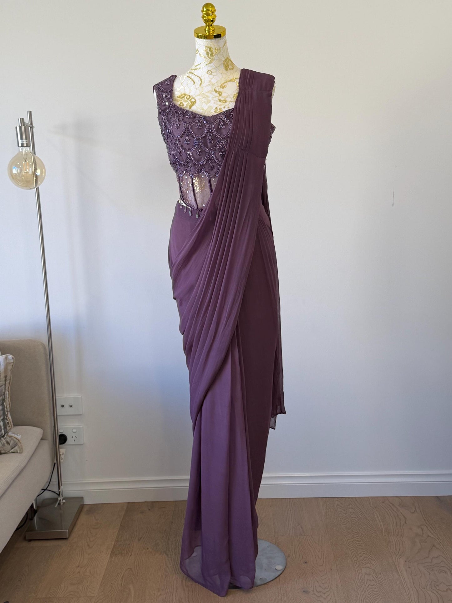 Ready-to-Wear Georgette Saree with Corset Blouse