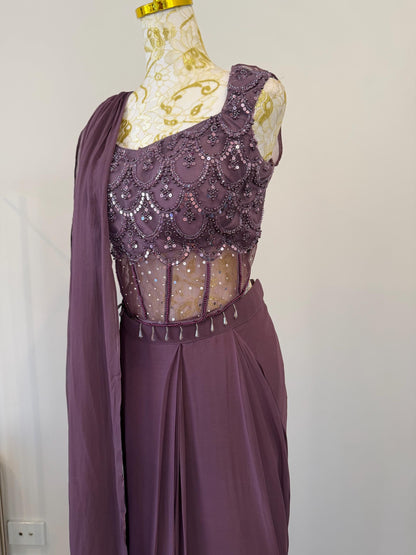 Ready-to-Wear Georgette Saree with Corset Blouse
