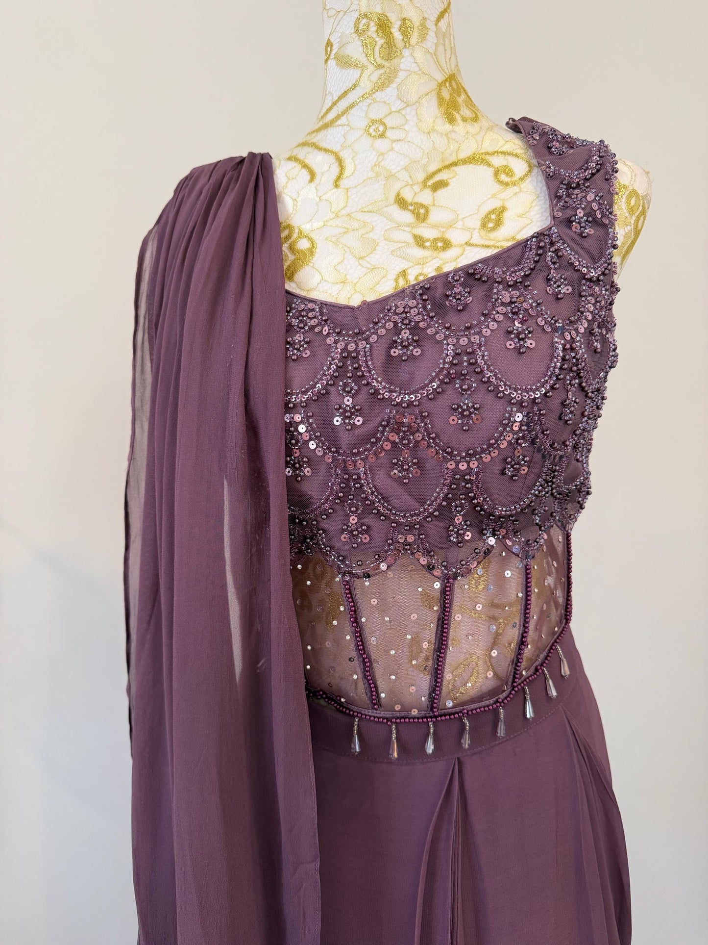 Ready-to-Wear Georgette Saree with Corset Blouse