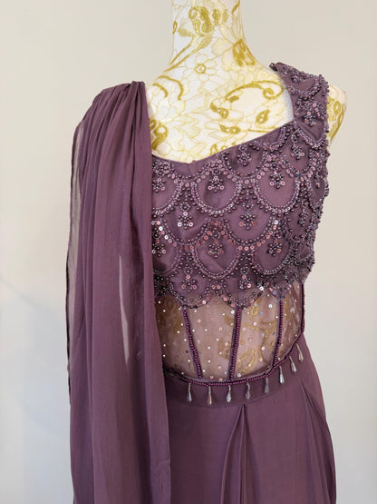 Ready-to-Wear Georgette Saree with Corset Blouse
