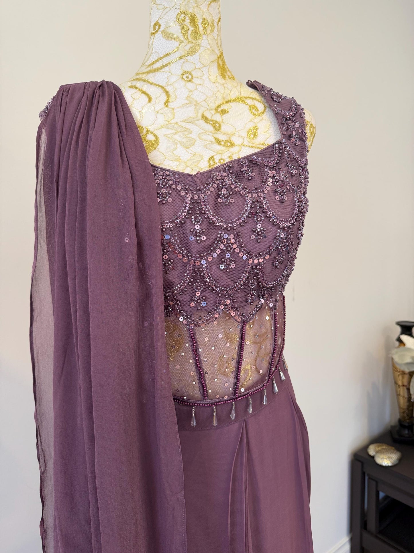 Ready-to-Wear Georgette Saree with Corset Blouse
